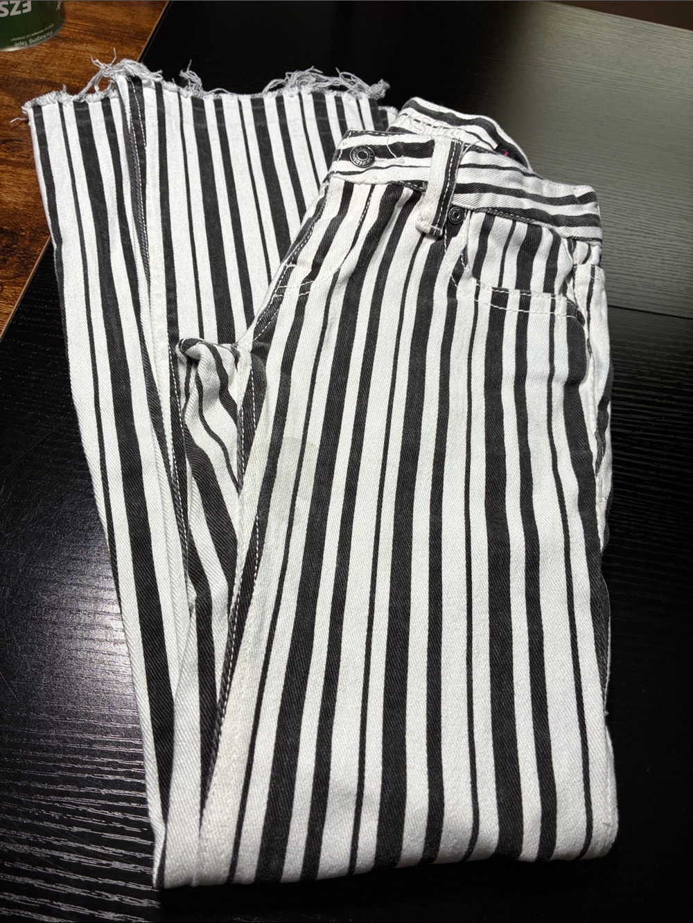 Rock & Roll Cowgirl  Black & White Vertical Stripe jeans